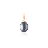 Pandantiv perla naturala neagra si argint placat cu aur roz DiAmanti PR-PFD19_B-G Pandantiv perla naturala neagra si argint placat cu aur roz DiAmanti PR-PFD19_B-G